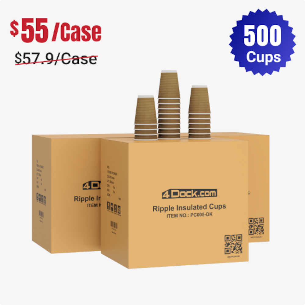 500 Pack Ripple Insulated Cups for Hot Drinks_4Dock